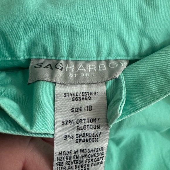 Sag Harbor Mint Green Pants size 18 - Picture 3 of 4
